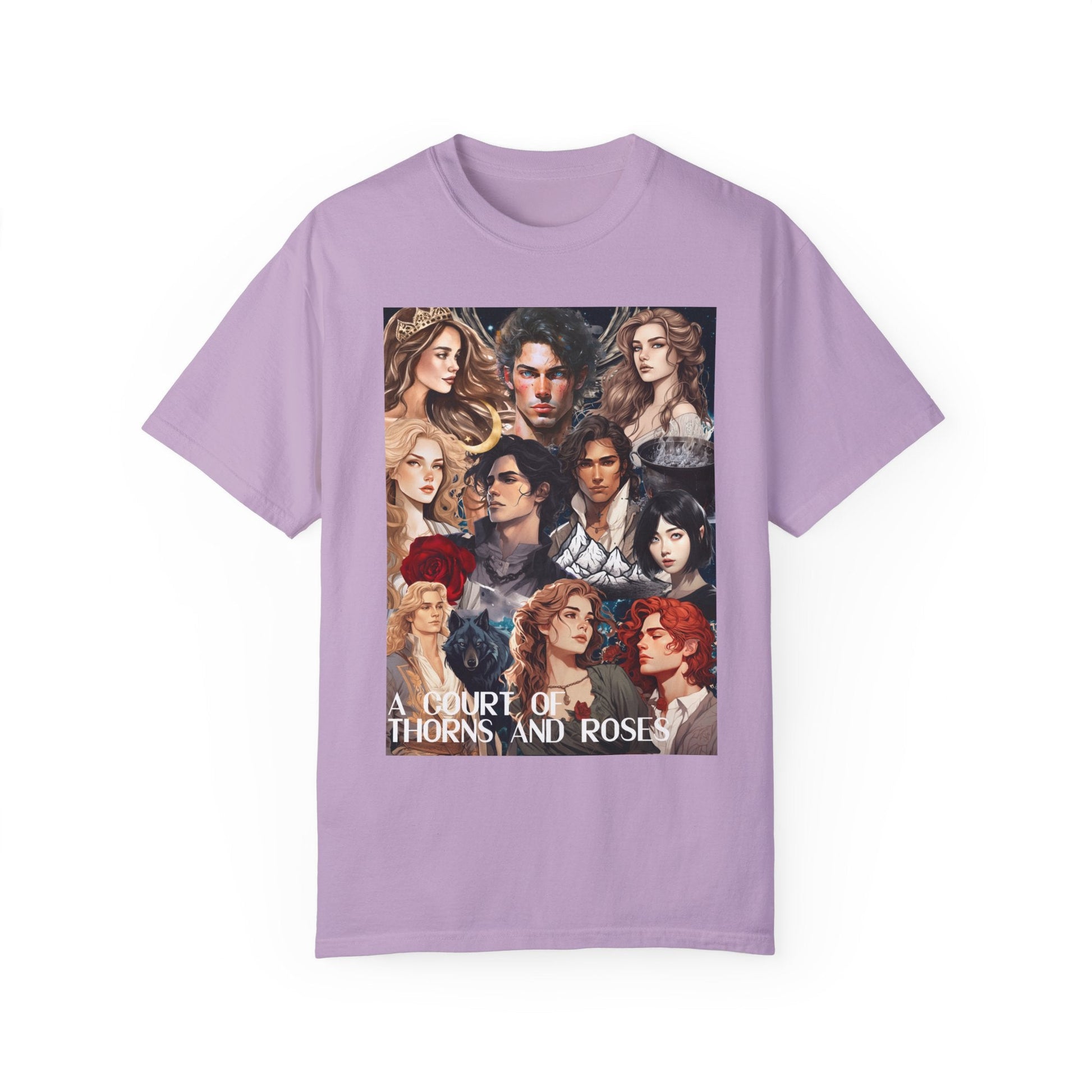 Comfort Colors A Court of Thorns and Roses Collage Unisex Garment - Dyed T - shirt - Awfullynerdy.co
