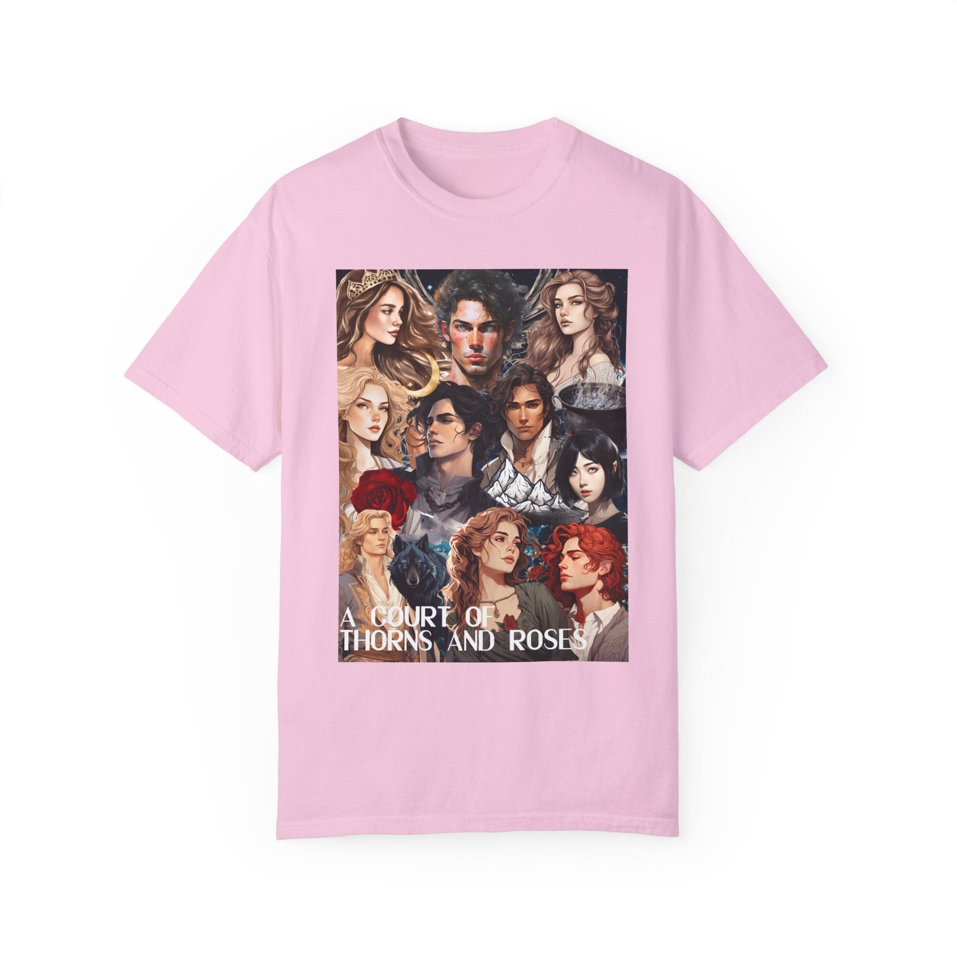 Comfort Colors A Court of Thorns and Roses Collage Unisex Garment - Dyed T - shirt - Awfullynerdy.co