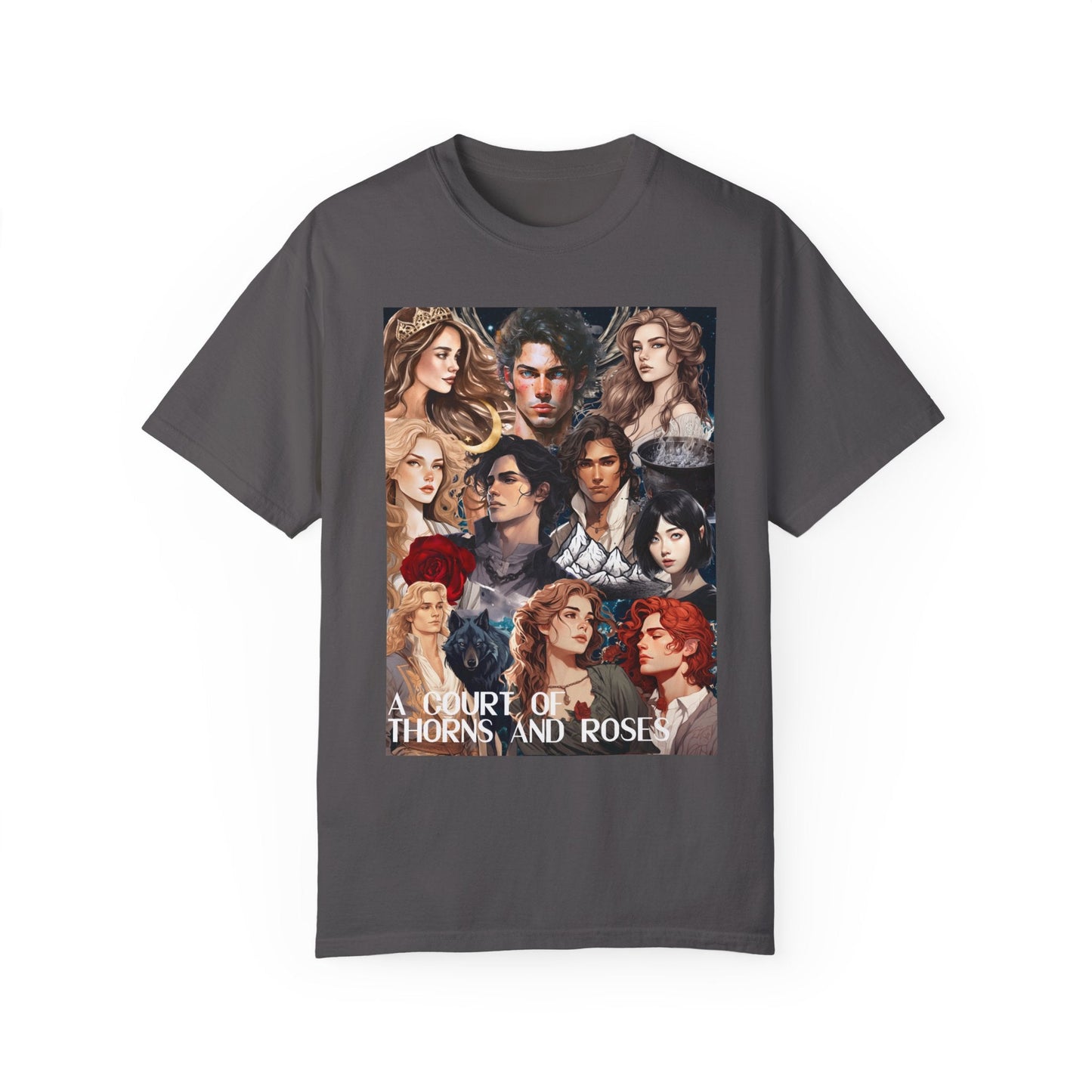 Comfort Colors A Court of Thorns and Roses Collage Unisex Garment - Dyed T - shirt - Awfullynerdy.co
