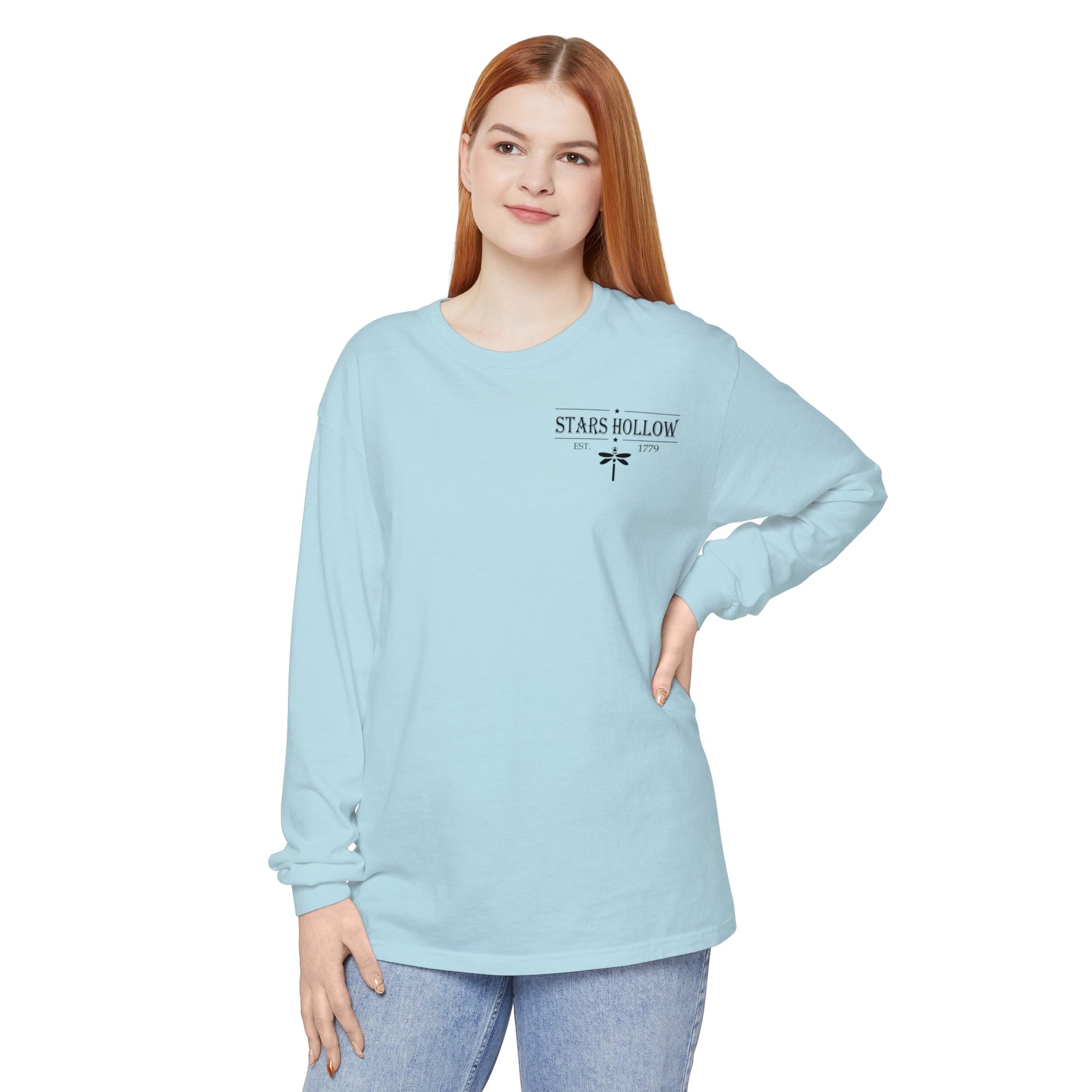 Comfort Colors Gilmore Girls Stars Hollow Collage Garment - dyed Long Sleeve T-Shirt - Awfullynerdy.co