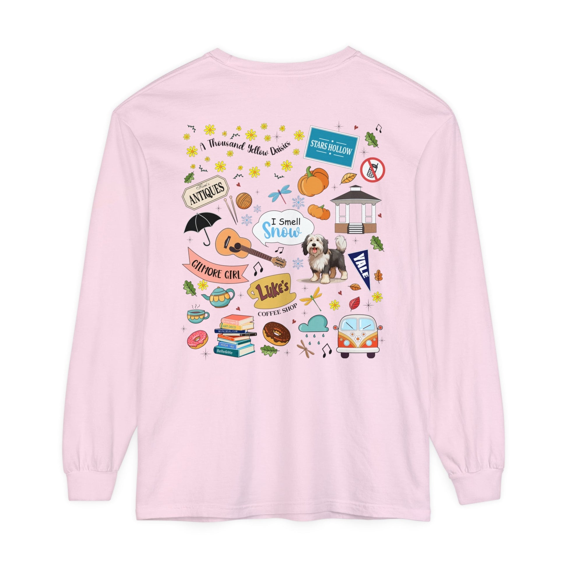 Comfort Colors Gilmore Girls Stars Hollow Collage Garment - dyed Long Sleeve T-Shirt - Awfullynerdy.co