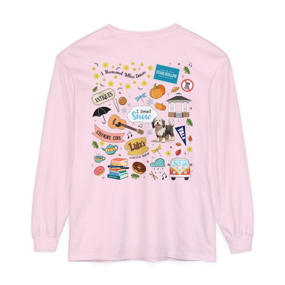 Comfort Colors Gilmore Girls Stars Hollow Collage Garment - dyed Long Sleeve T-Shirt - Awfullynerdy.co