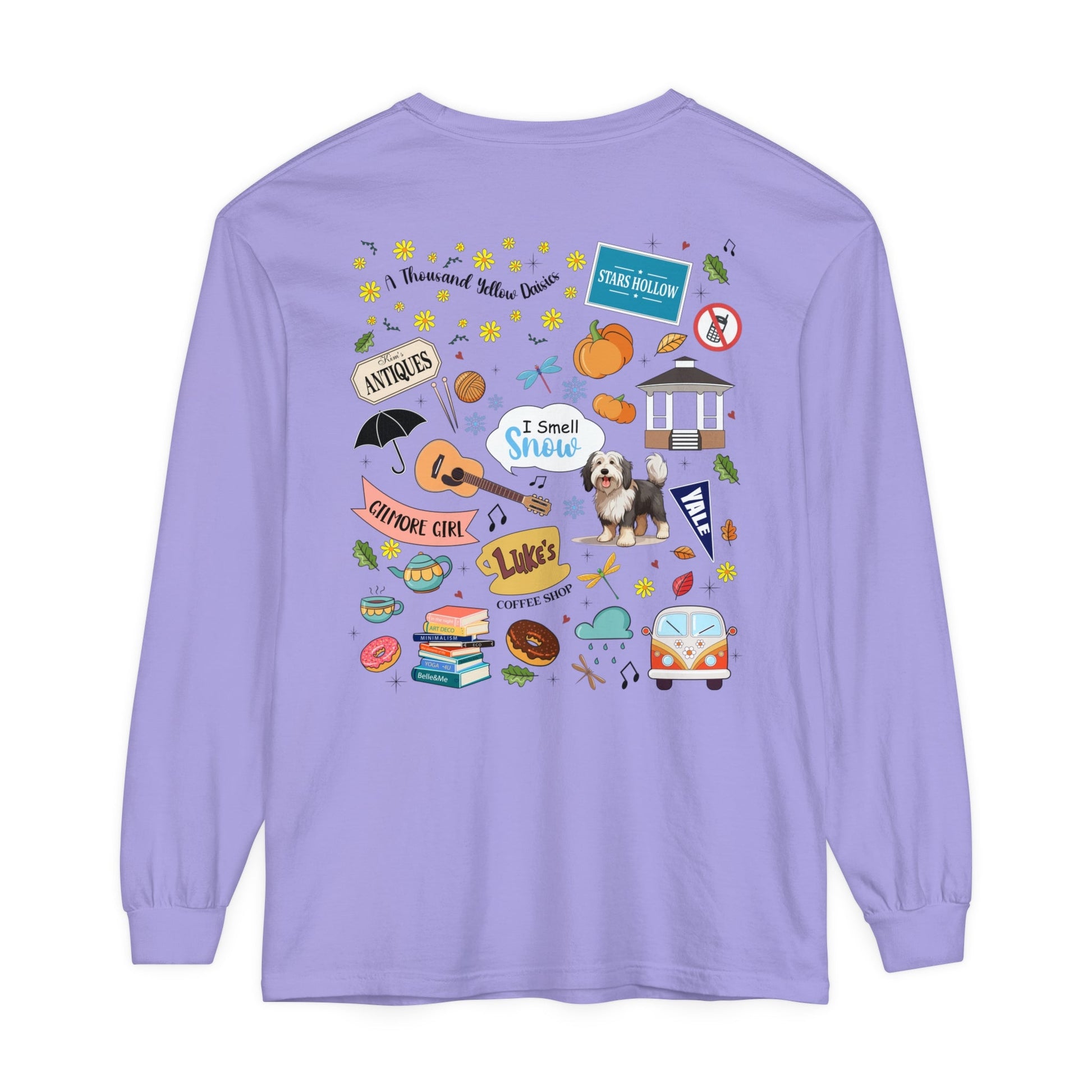 Comfort Colors Gilmore Girls Stars Hollow Collage Garment - dyed Long Sleeve T-Shirt - Awfullynerdy.co
