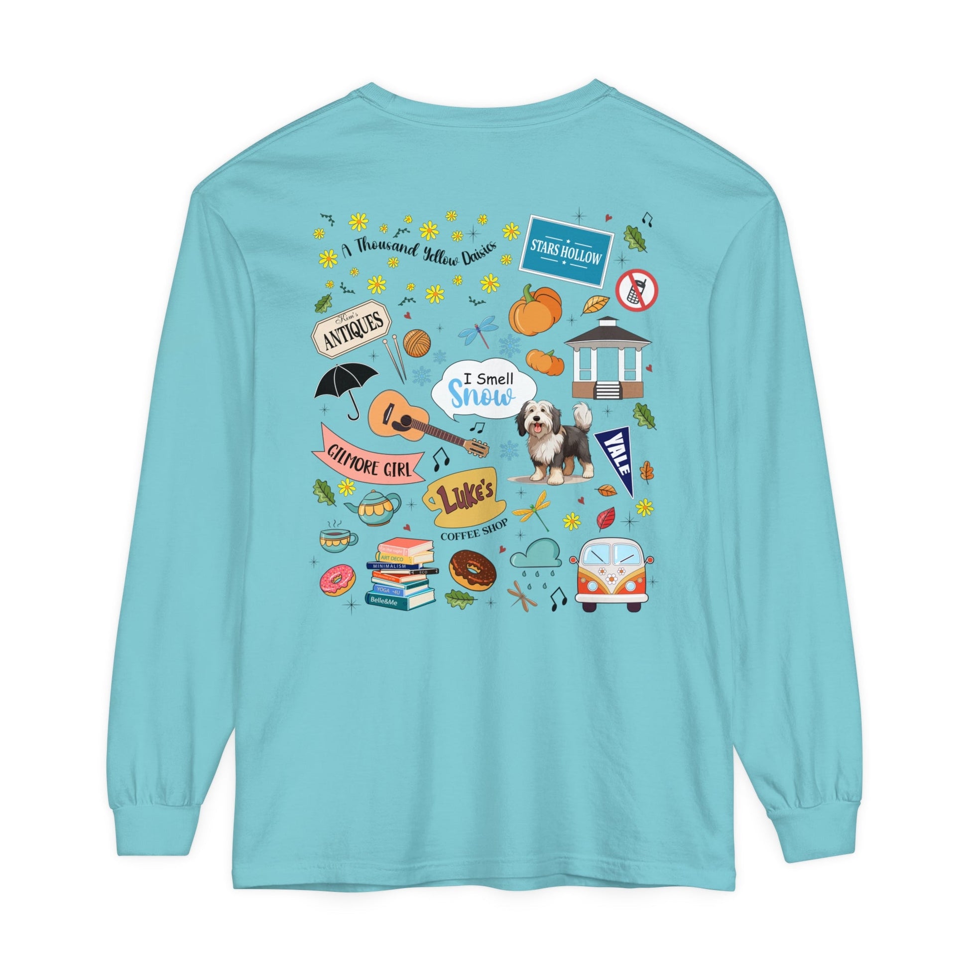Comfort Colors Gilmore Girls Stars Hollow Collage Garment - dyed Long Sleeve T-Shirt - Awfullynerdy.co