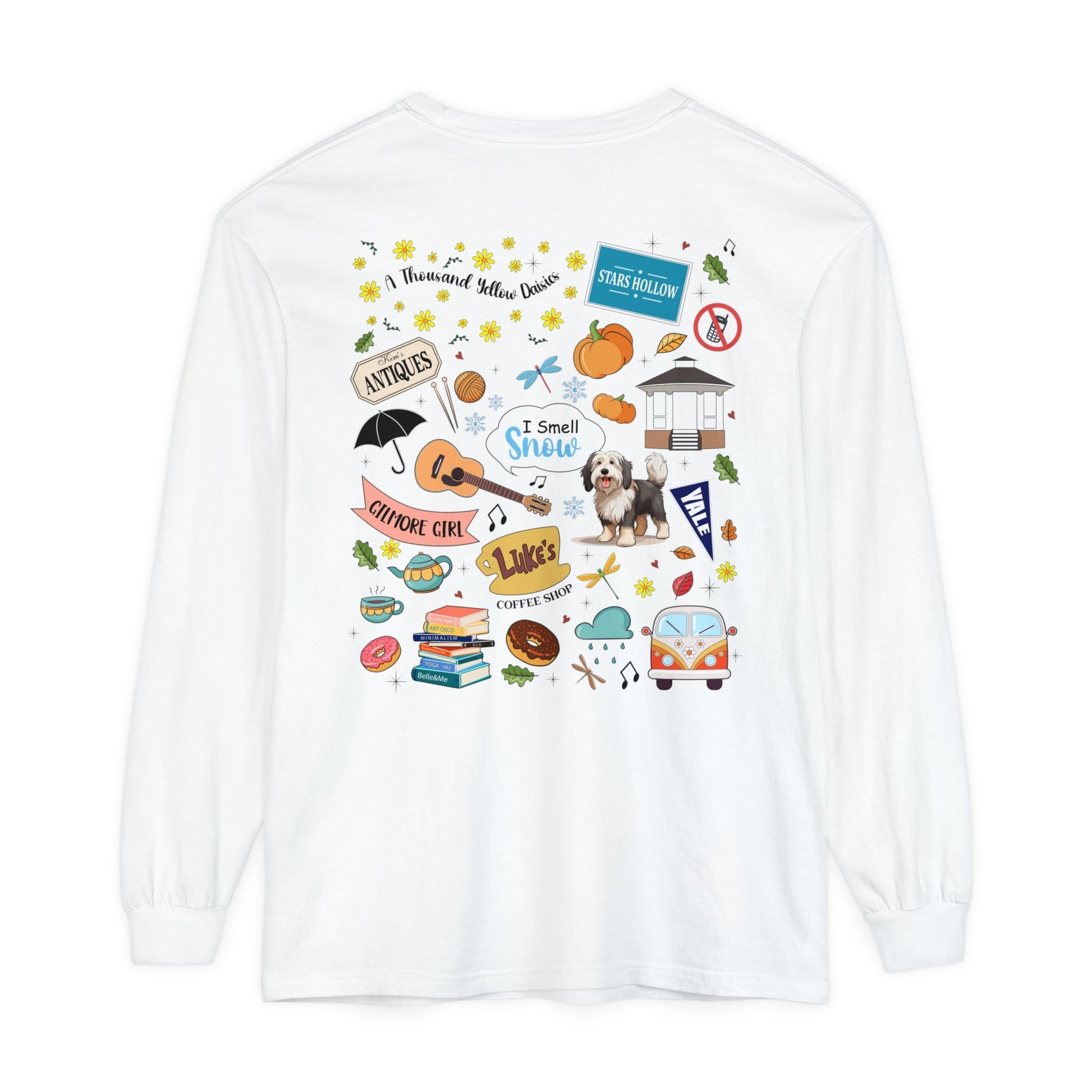 Comfort Colors Gilmore Girls Stars Hollow Collage Garment - dyed Long Sleeve T-Shirt - Awfullynerdy.co