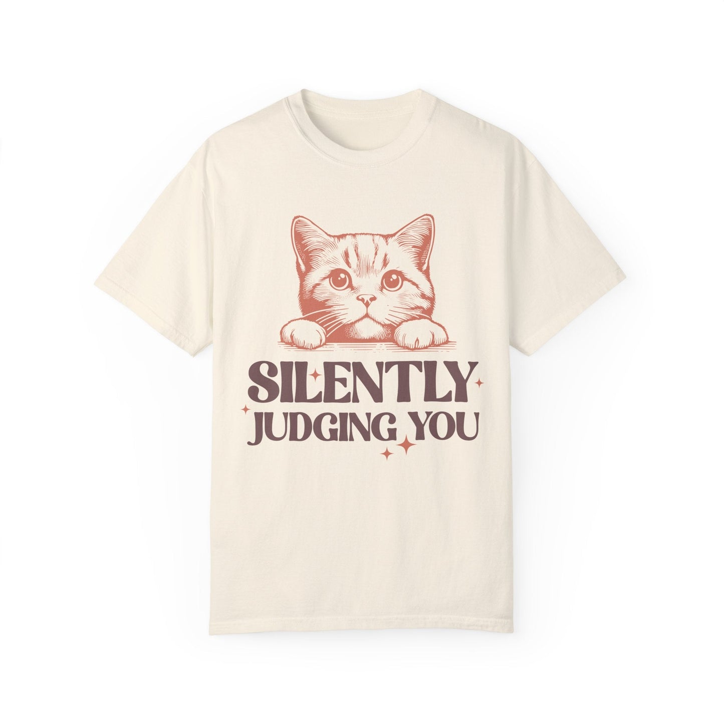 Comfort Colors Silently Judging You Kitty Unisex Garment - Dyed T - shirt - Awfullynerdy.co