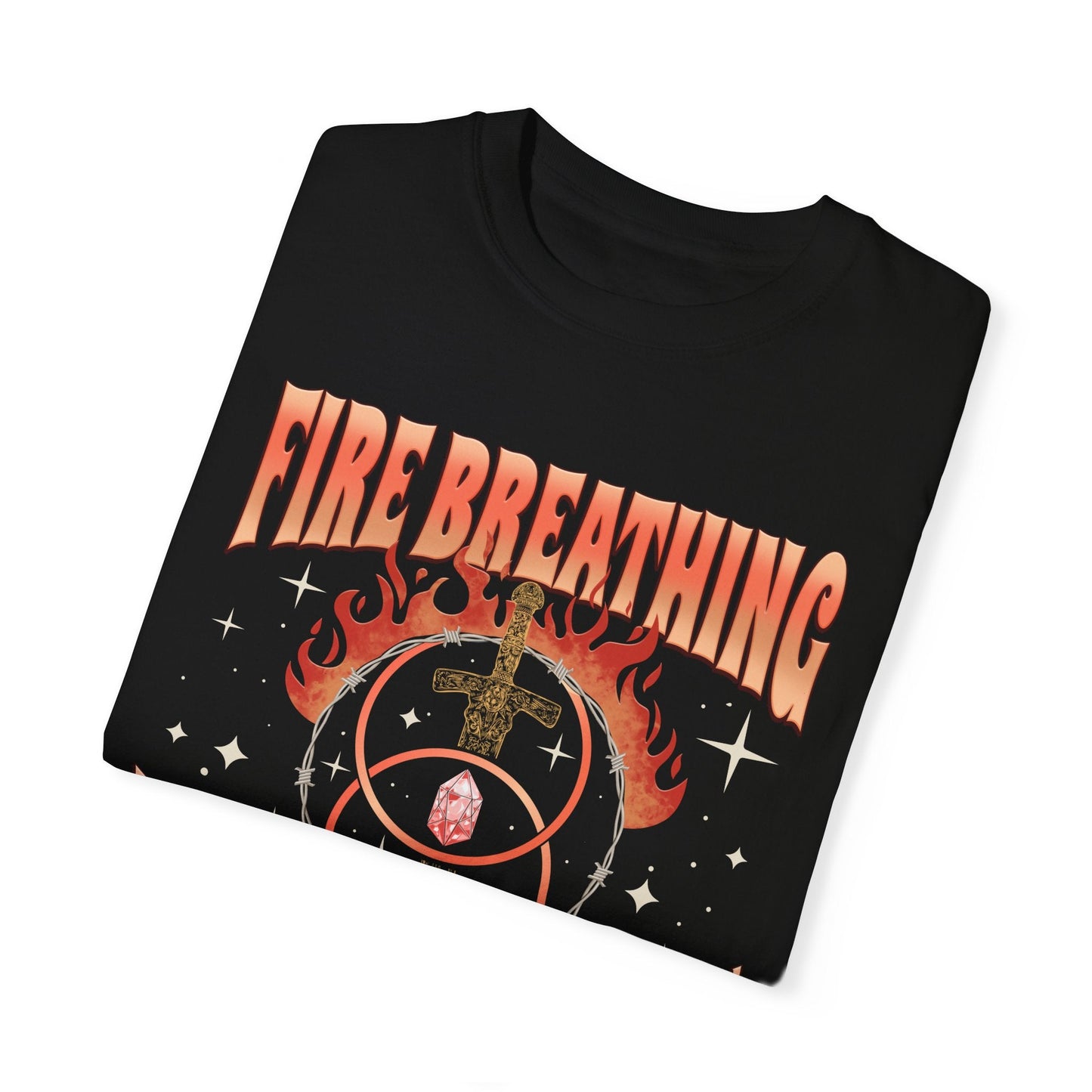 Comfort Colors Throne of Glass Fire Breathing B Queen Dual - Sided Garment - Dyed T - shirt - Awfullynerdy.co