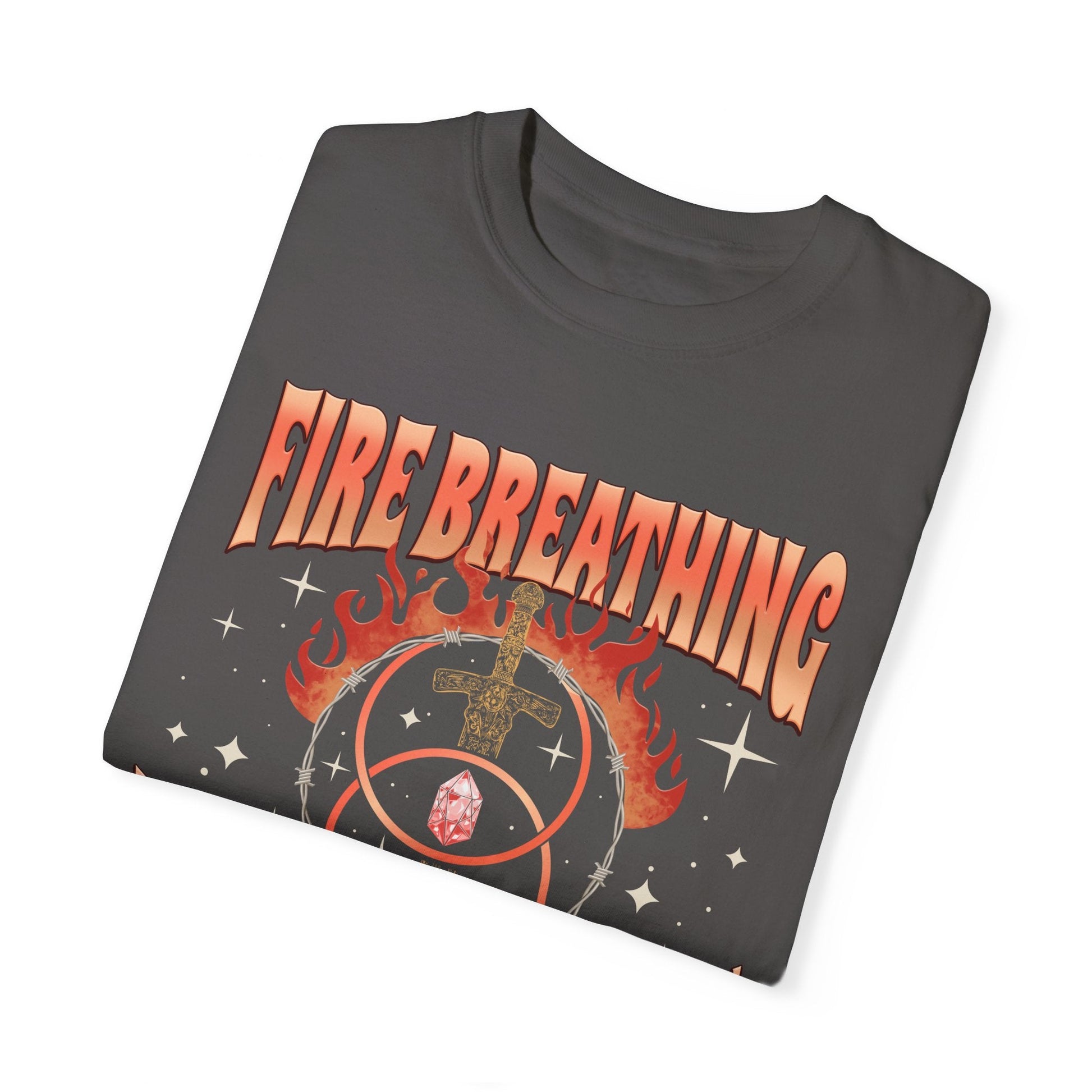 Comfort Colors Throne of Glass Fire Breathing B Queen Dual - Sided Garment - Dyed T - shirt - Awfullynerdy.co