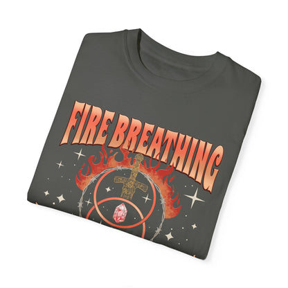 Comfort Colors Throne of Glass Fire Breathing B Queen Dual - Sided Garment - Dyed T - shirt - Awfullynerdy.co