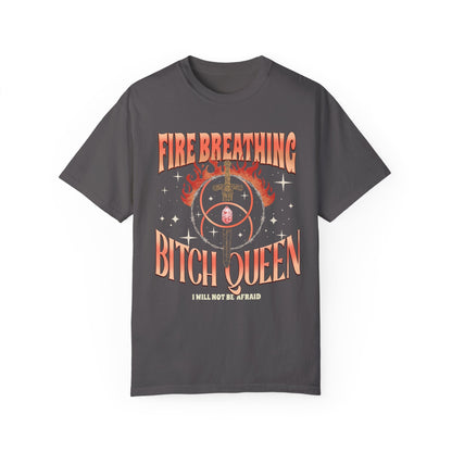 Comfort Colors Throne of Glass Fire Breathing B Queen Dual - Sided Garment - Dyed T - shirt - Awfullynerdy.co