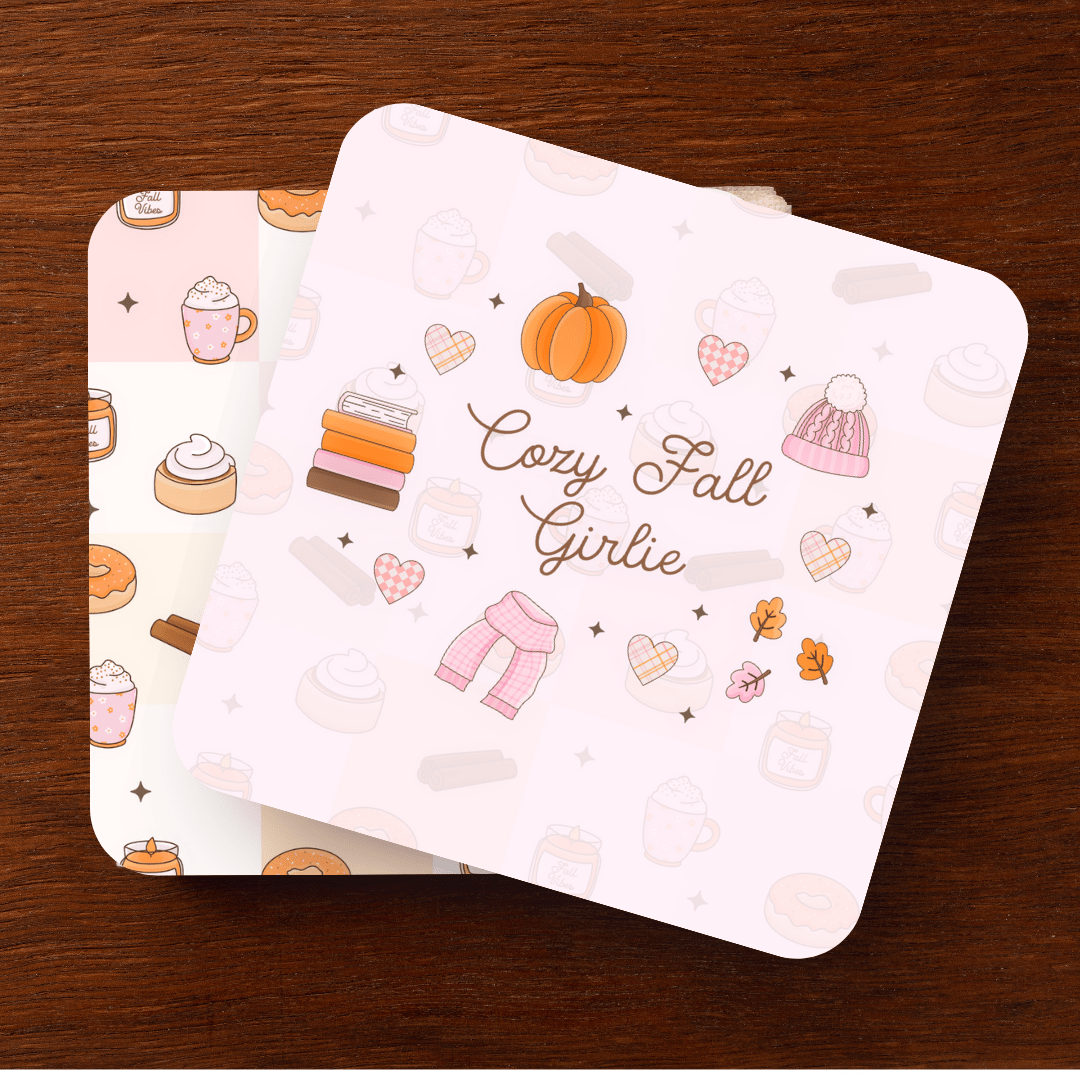 Cozy Fall Girlie Coasters - Set of 2 - Awfullynerdy.co