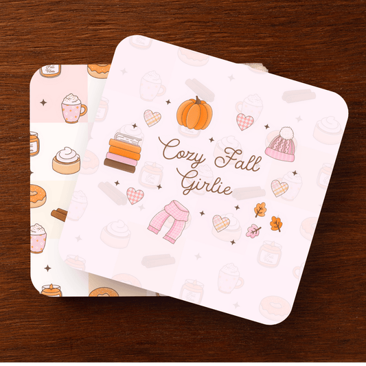 Cozy Fall Girlie Coasters - Set of 2 - Awfullynerdy.co