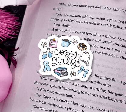 Cozy Girly Snowflake Sparkle Sticker - Awfullynerdy.co