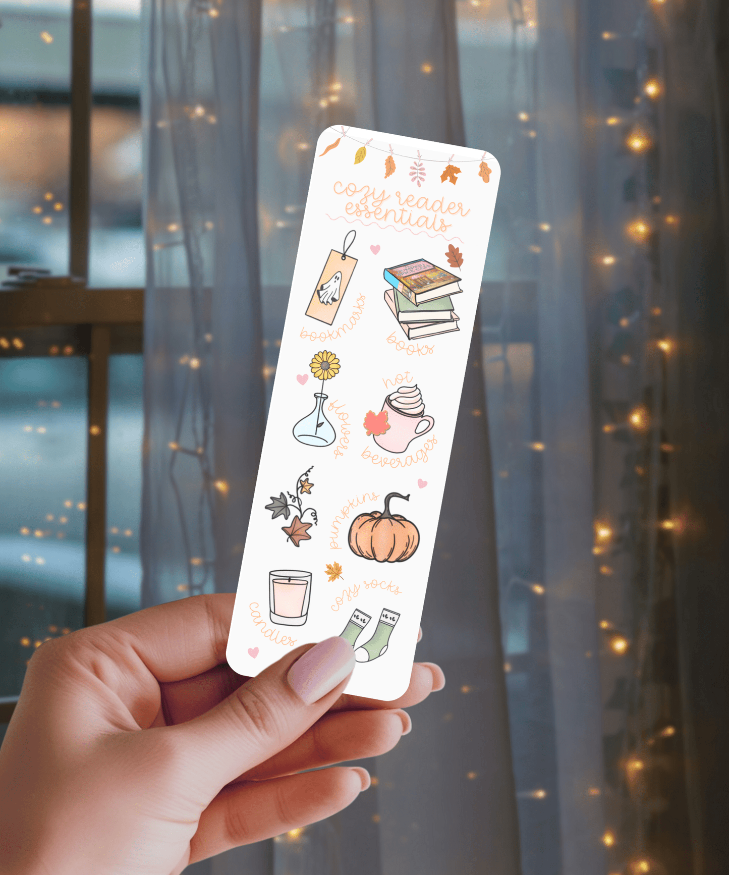Cozy Reader Essentials Dual - Sided Matte Cardstock Bookmark - Awfullynerdy.co