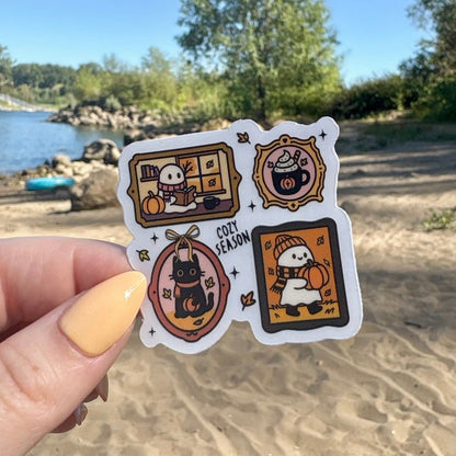 Cozy Season Ghost Photos Sticker - Awfullynerdy.co