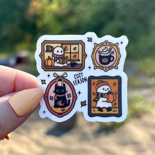 Cozy Season Ghost Photos Sticker - Awfullynerdy.co