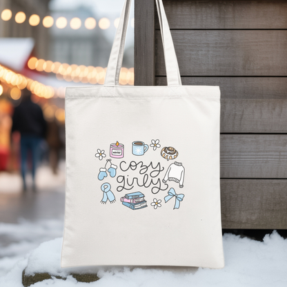 Cozy Girl Sublimated Canvas Tote Bag