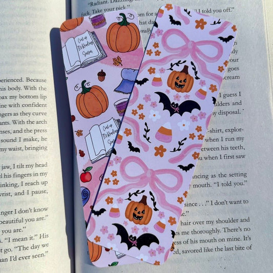 Curl Up, it's Reading Season Dual - Sided Matte Cardstock Bookmark - Awfullynerdy.co