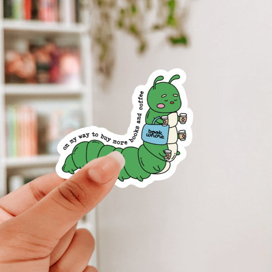 Cute Caterpillar Bookish Sticker - Awfullynerdy.co