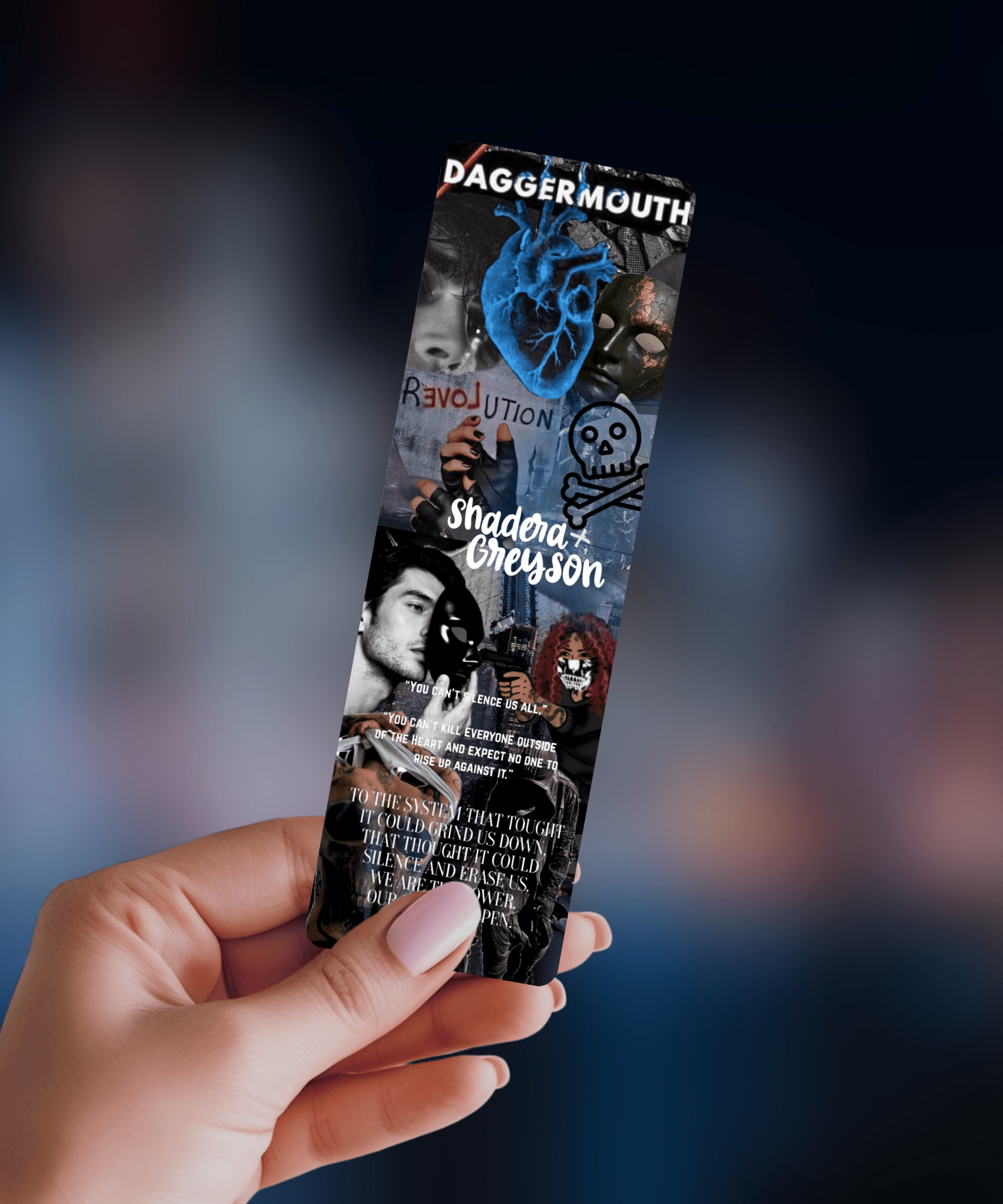 Daggermouth Inspired Dark Dystopian Romance Collage Bookmark - Awfullynerdy.co