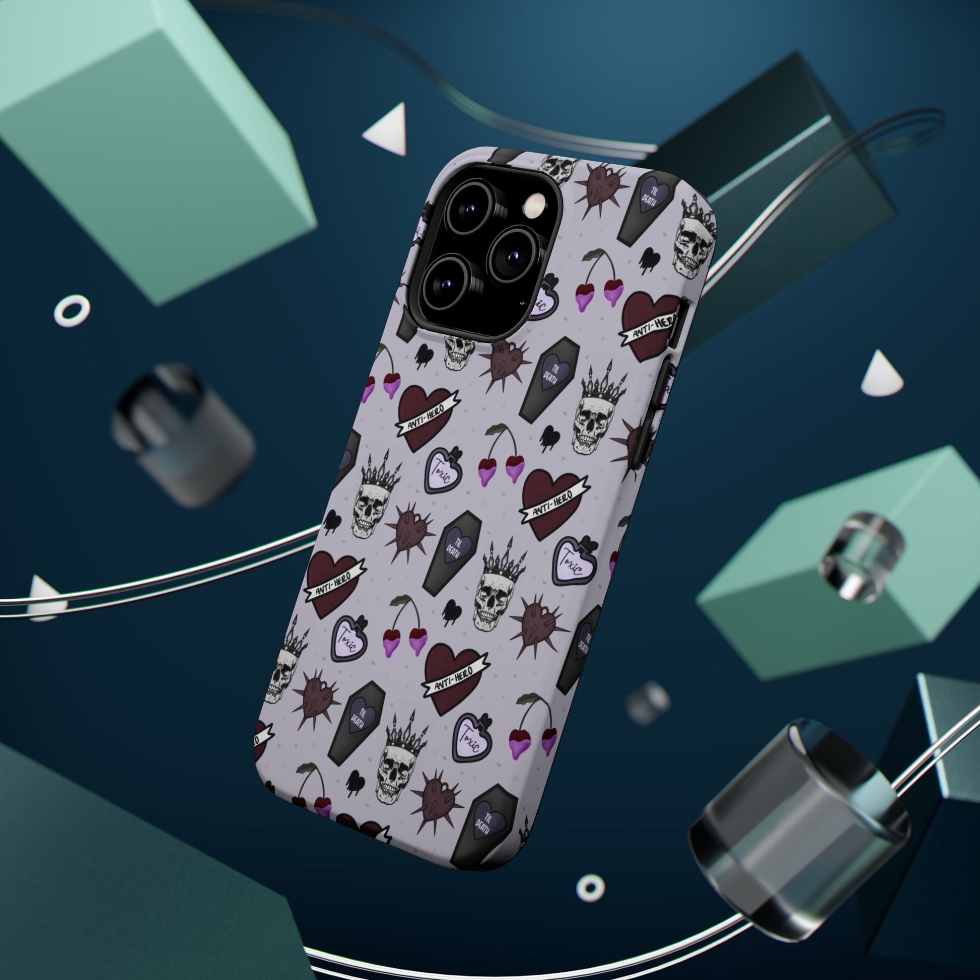 Dark Romance Edgy Skull Phone Cases | Magnetic Tough Cases for Teens & Adults - Awfullynerdy.co
