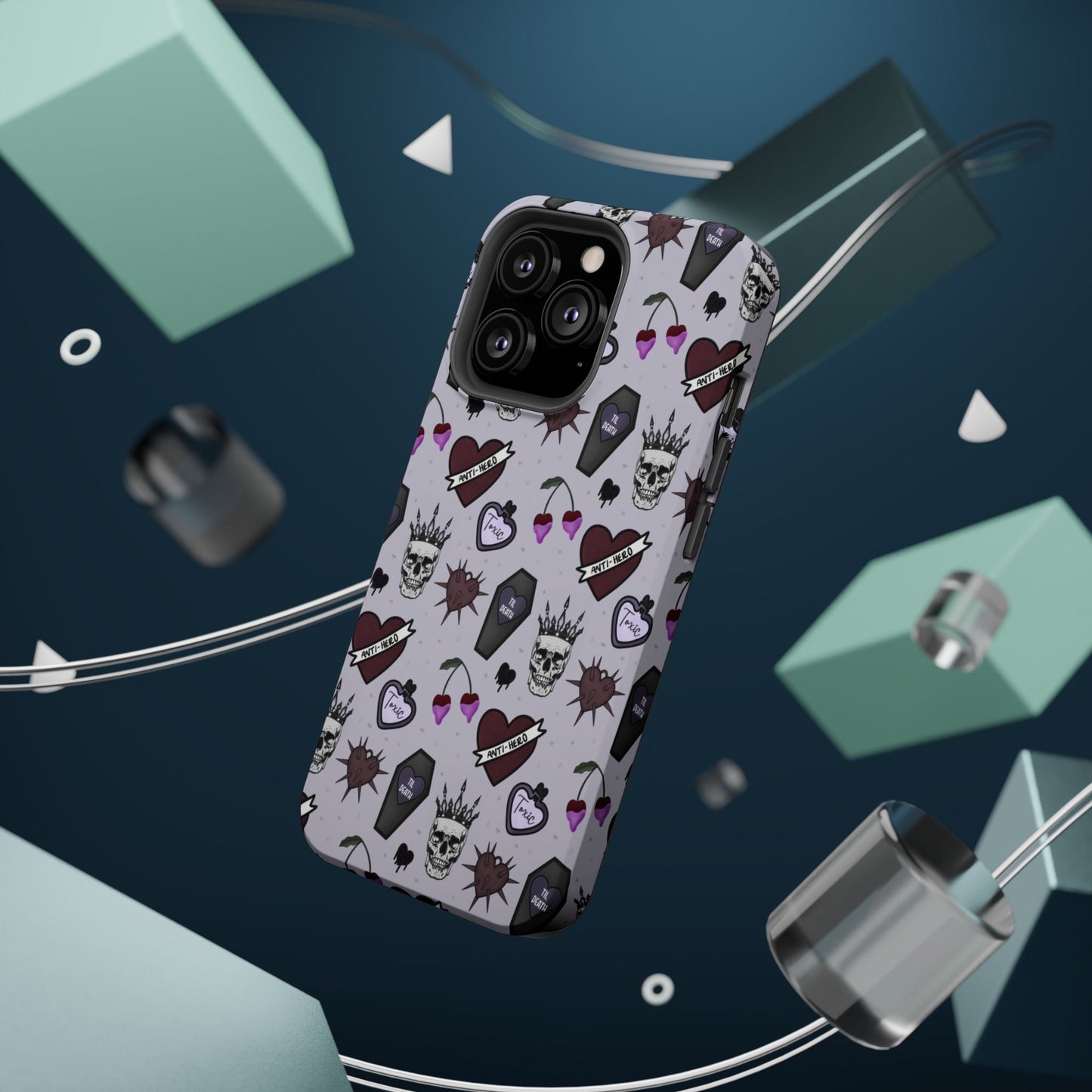 Dark Romance Edgy Skull Phone Cases | Magnetic Tough Cases for Teens & Adults - Awfullynerdy.co