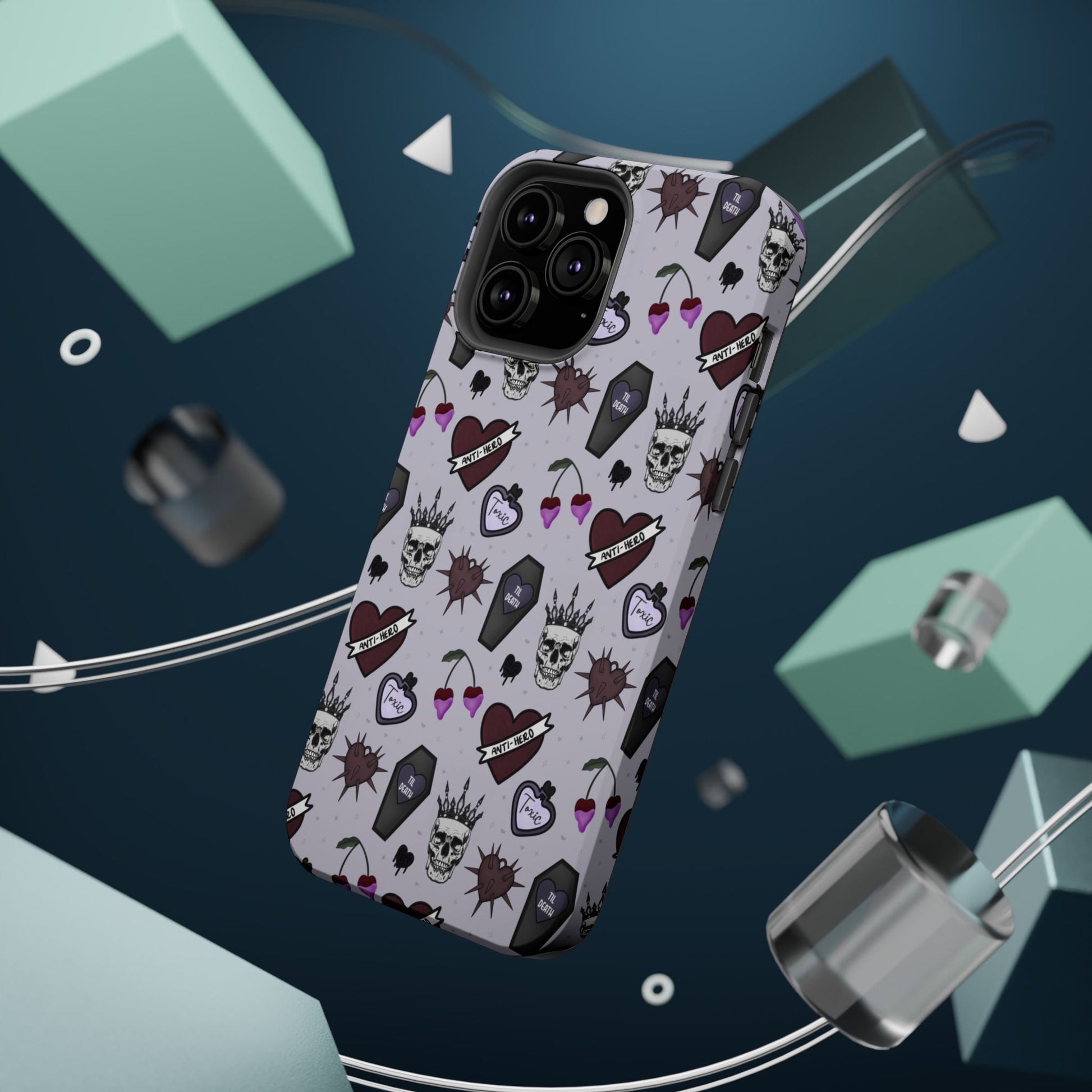 Dark Romance Edgy Skull Phone Cases | Magnetic Tough Cases for Teens & Adults - Awfullynerdy.co