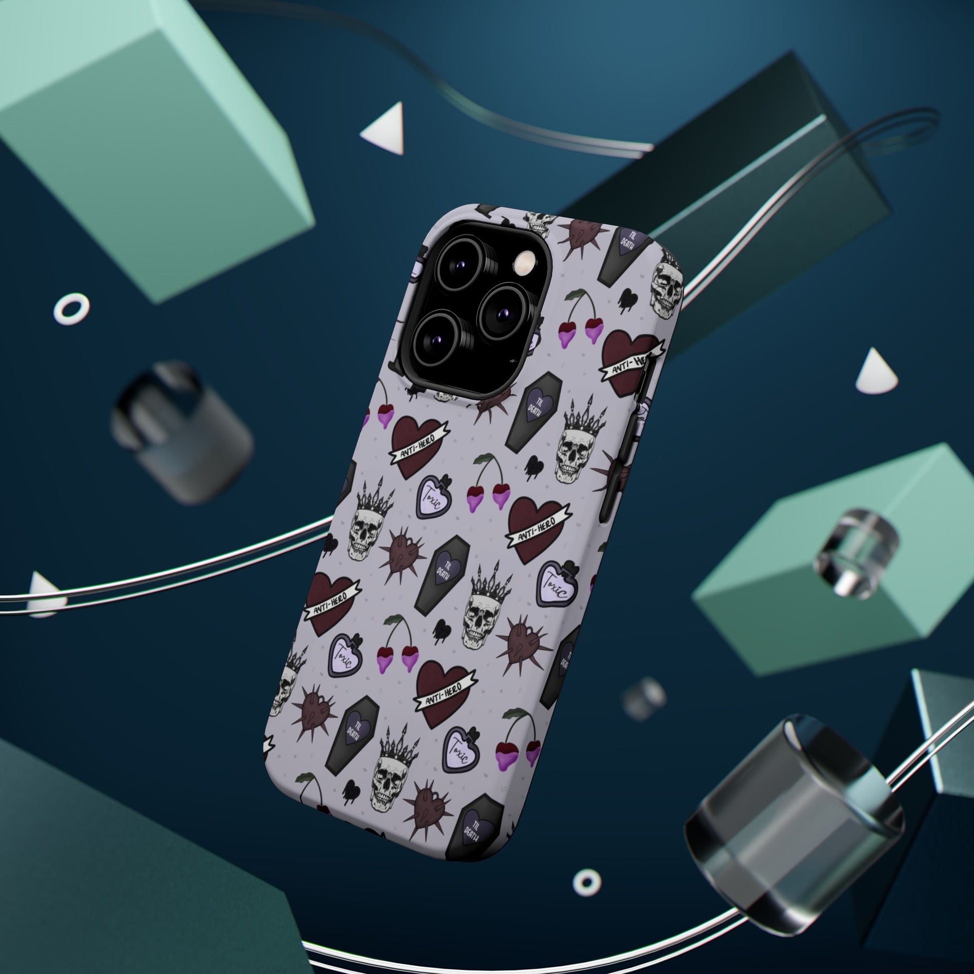 Dark Romance Edgy Skull Phone Cases | Magnetic Tough Cases for Teens & Adults - Awfullynerdy.co