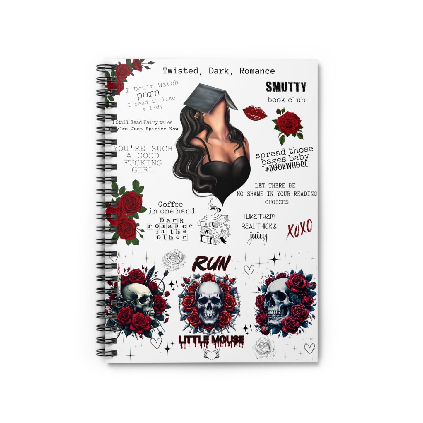 Dark Romance Smut Spiral Notebook - Ruled Line - Awfullynerdy.co