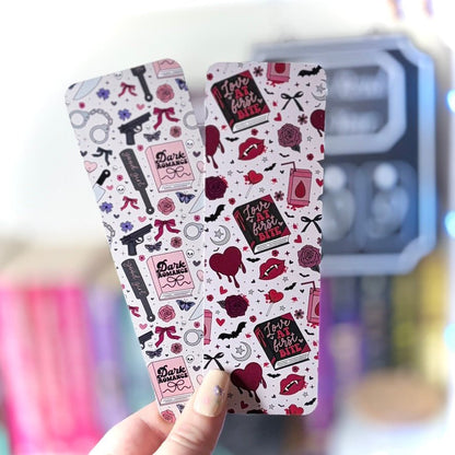 Dark Romance Symbols Dual - Sided Matte Cardstock Bookmark - Awfullynerdy.co