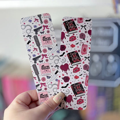 Dark Romance Symbols Dual - Sided Matte Cardstock Bookmark - Awfullynerdy.co