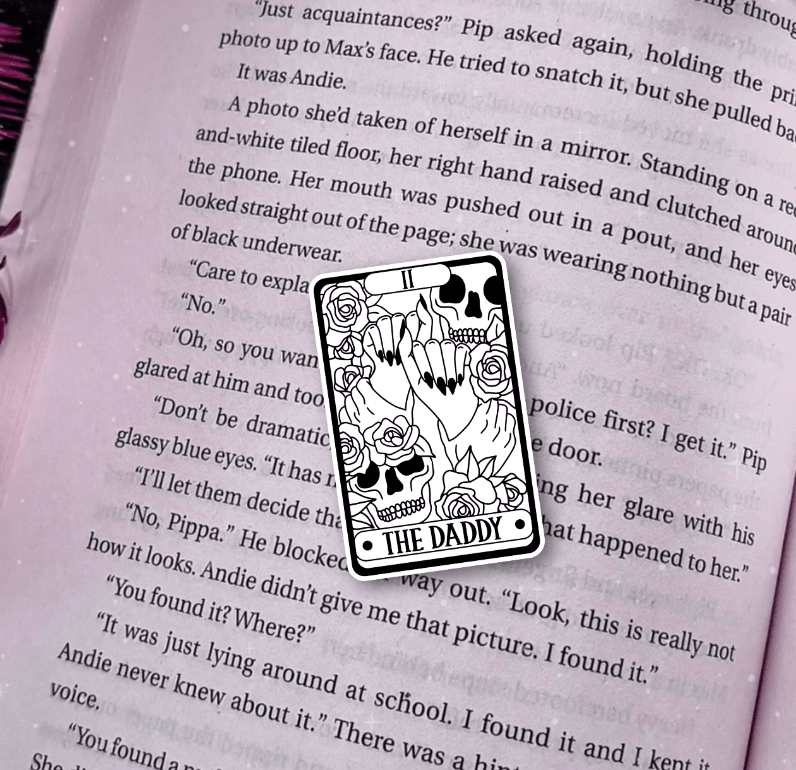 Dark Romance Tarot Card Stickers (Set of 4) or 3x5 Bookmarks | Bookish Stickers | Tarot Aesthetic | Witchy Stickers | Reader Bookmark | Book Lover Gift - Awfullynerdy.co