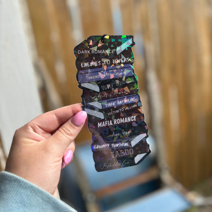 Dark Romance Tropes Spicy Cardstock Bookmark - Awfullynerdy.co