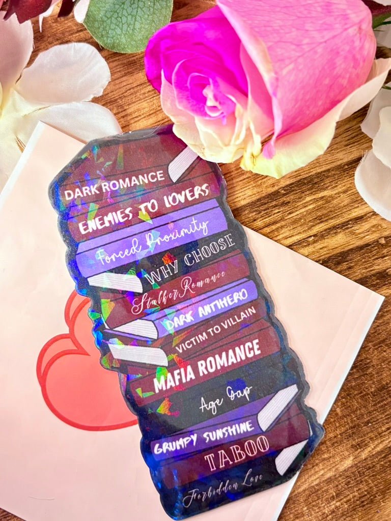 Dark Romance Tropes Spicy Cardstock Bookmark - Awfullynerdy.co