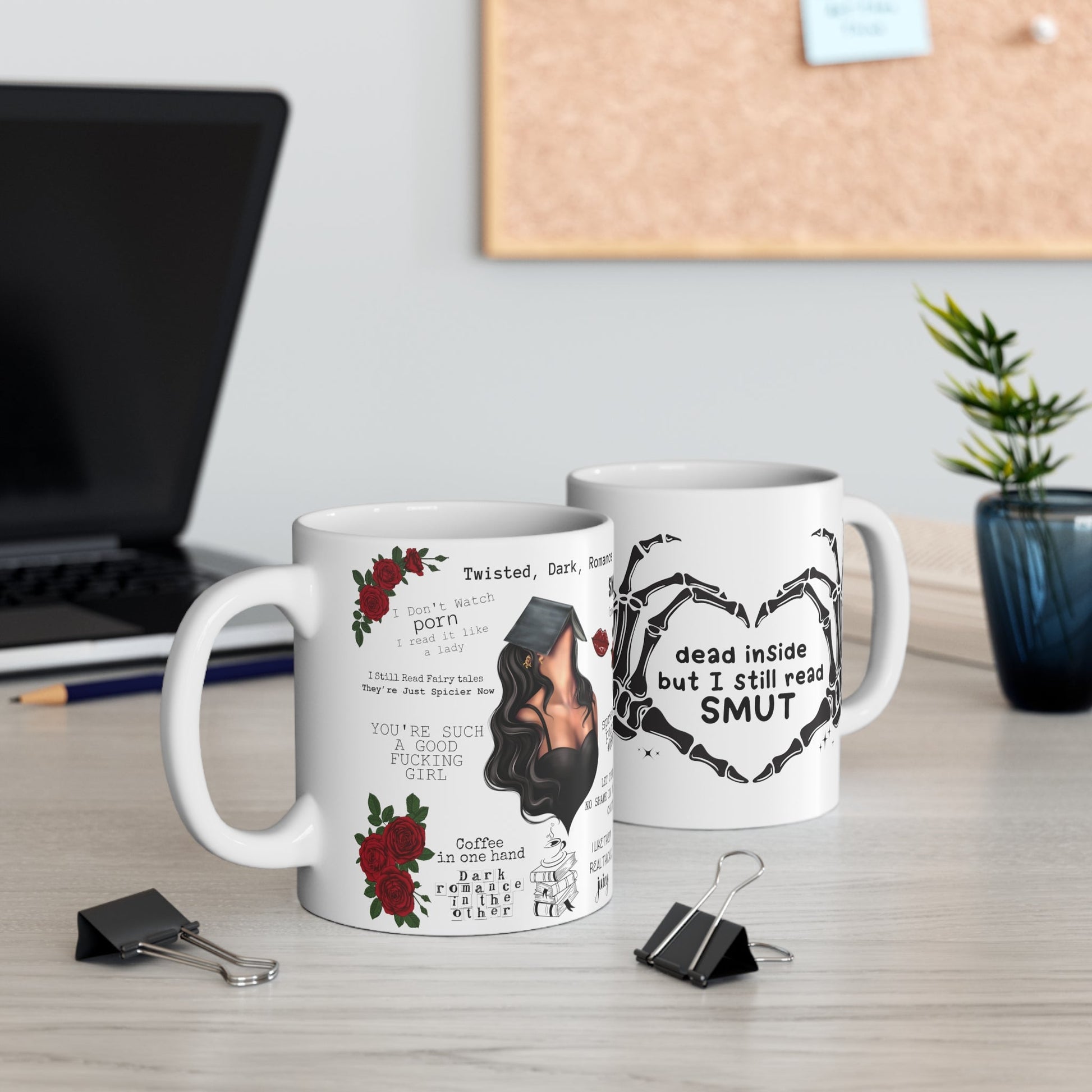 Dead Inside but I Still Read Smut Dark Romance Mug 11oz - Awfullynerdy.co