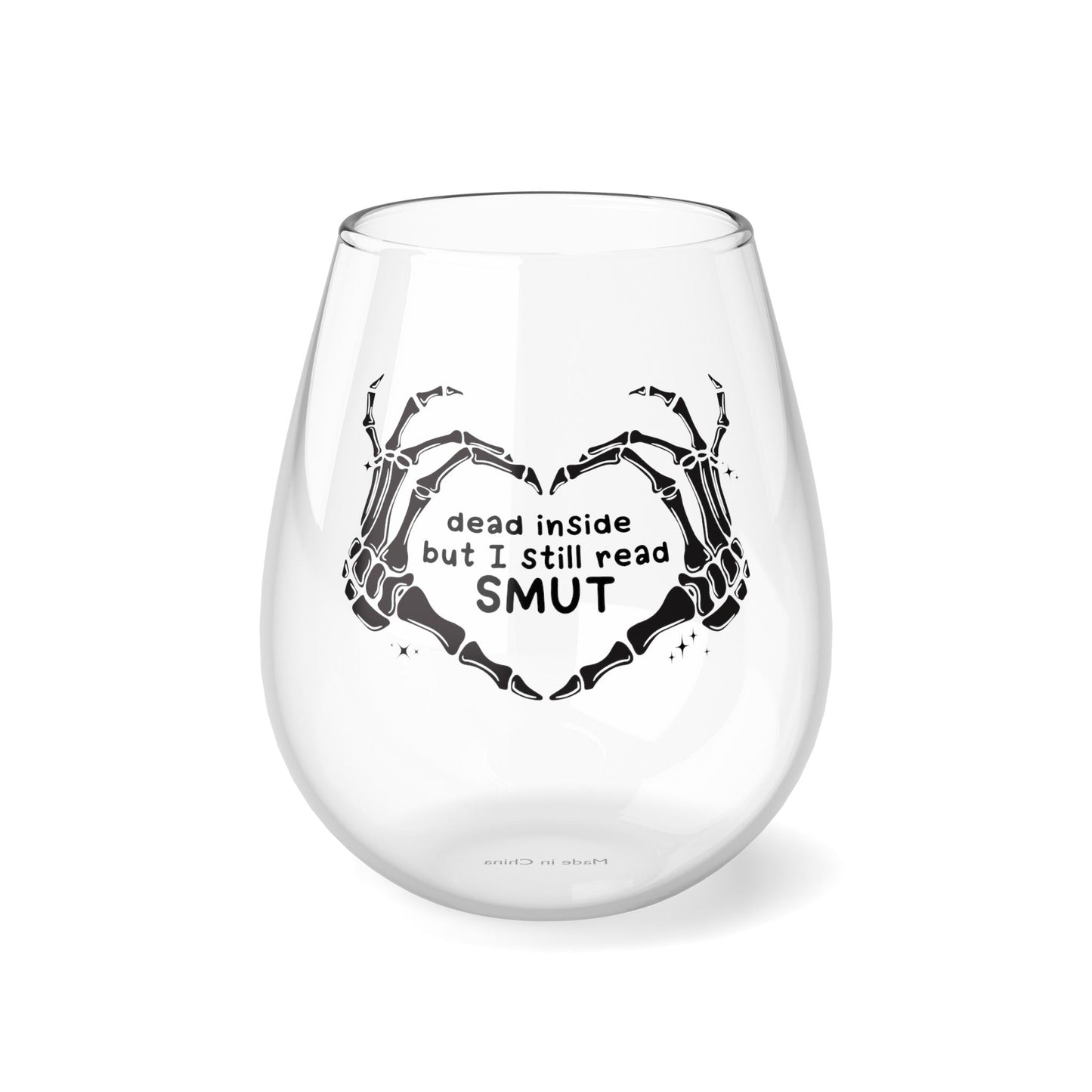 Dead Inside But I Still Read Smut Stemless Wine Glass, 11.75oz - Awfullynerdy.co