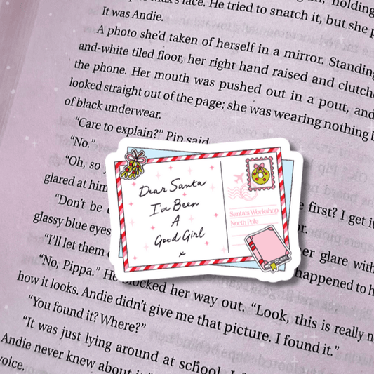 Dear Santa I've Been A Good Girl Postcard Sticker - Awfullynerdy.co