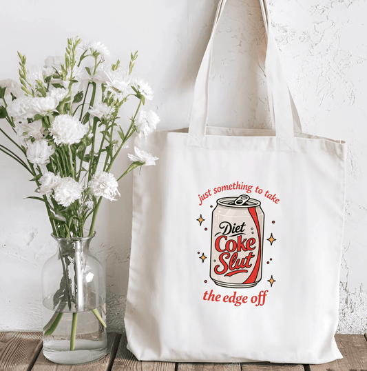 Diet Coke - Just Something to Take the Edge Off Sublimated Canvas Tote Bag - Awfullynerdy.co