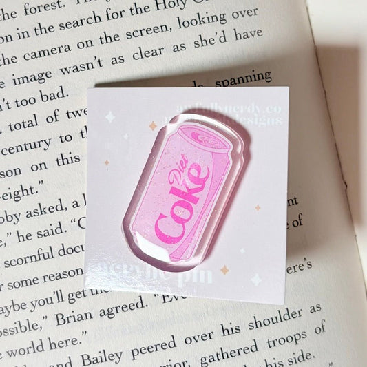 Diet Coke Sparkle Acrylic Pin - Awfullynerdy.co