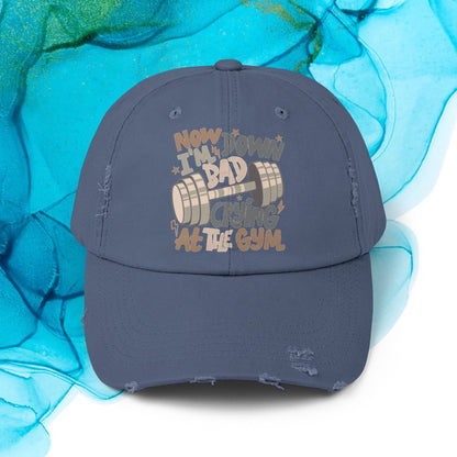 Down Bad Crying at The Gym Distressed Cap - Awfullynerdy.co