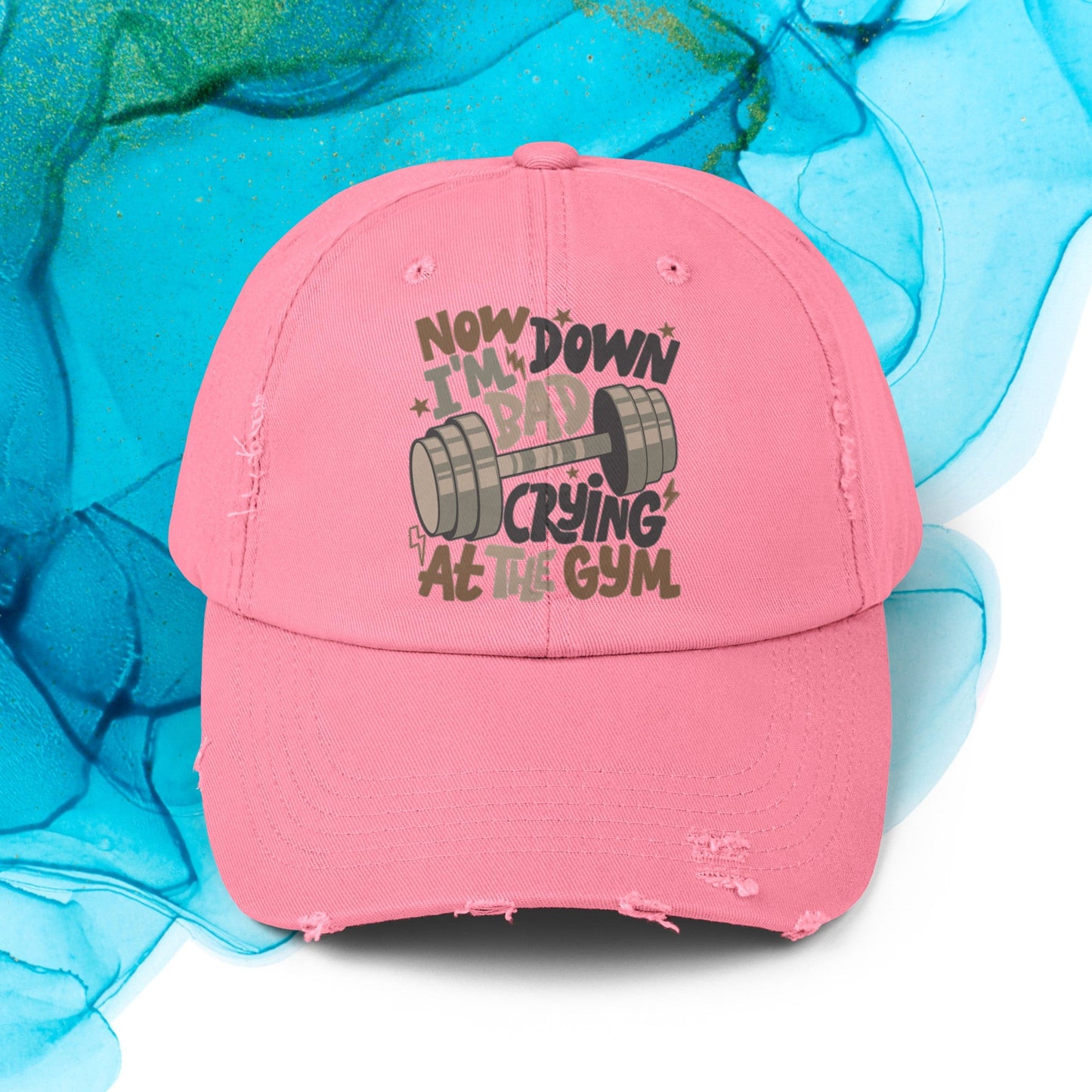 Down Bad Crying at The Gym Distressed Cap - Awfullynerdy.co