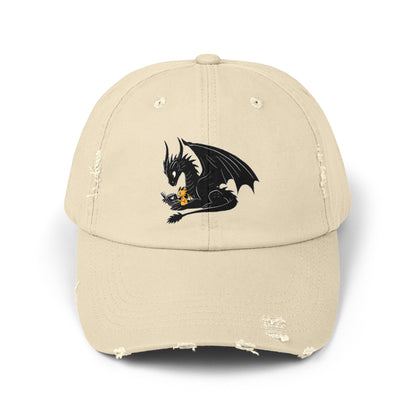 Dragons Reading Fourth Wing Distressed Cap - Awfullynerdy.co