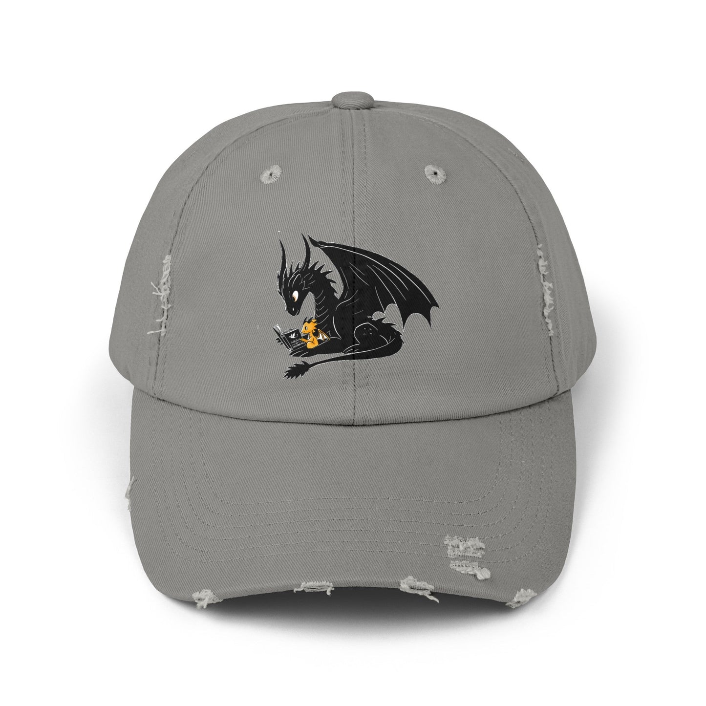 Dragons Reading Fourth Wing Distressed Cap - Awfullynerdy.co