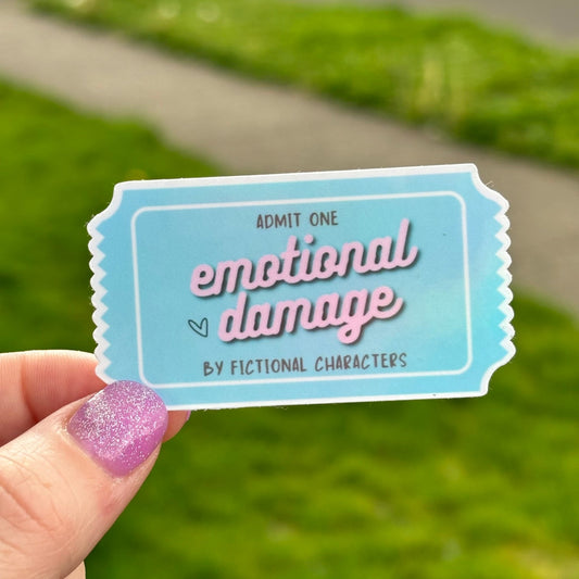 Emotional Damage by Fictional Characters Ticket Sticker - Awfullynerdy.co