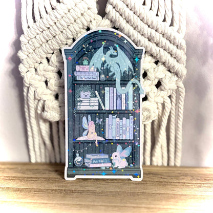 Fairy Dragon Bookshelf Die - Cut Sparkle Bookmark - Awfullynerdy.co