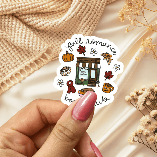 Fall Romance Book Club Sticker - Awfullynerdy.co
