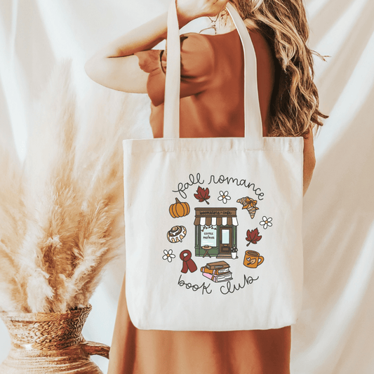 Fall Romance Book Club Sublimated Canvas Tote Bag - Awfullynerdy.co