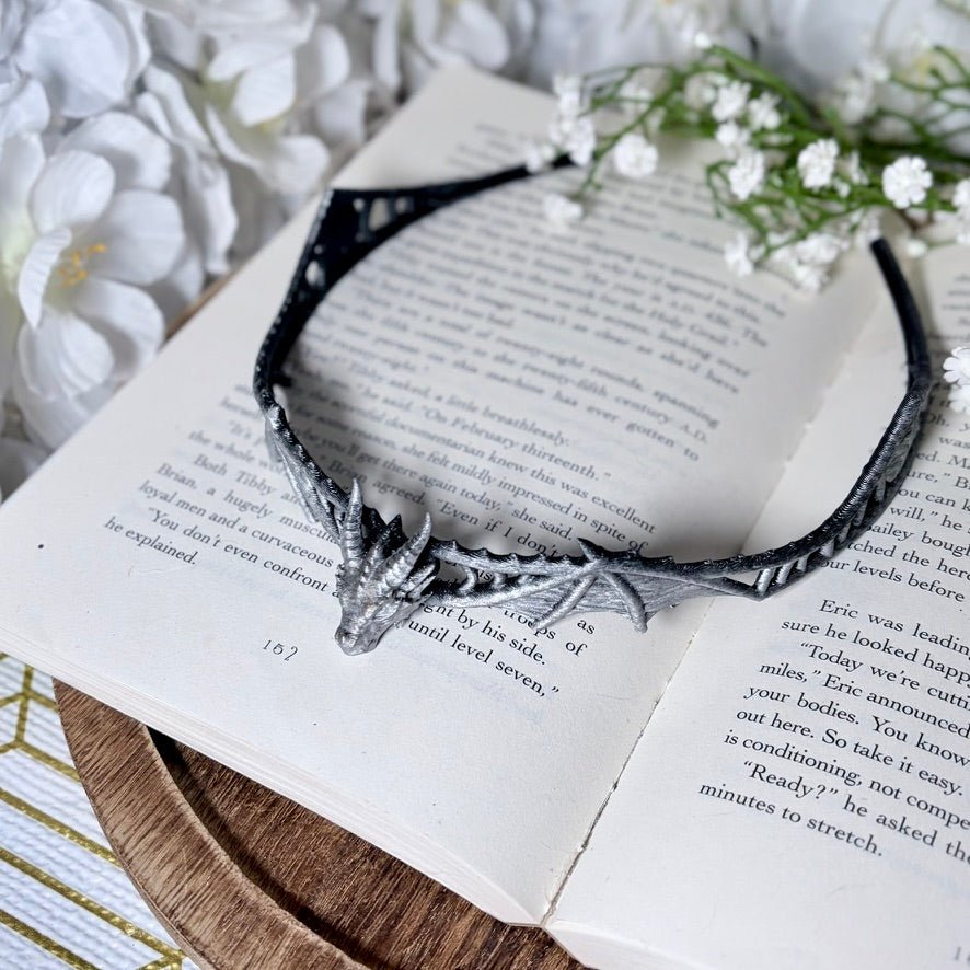 Fantasy dragon crown, 3D printed tiara, lightweight cosplay accessory for adults - Awfullynerdy.co