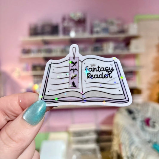 Fantasy Reader Open Book Sticker - Awfullynerdy.co