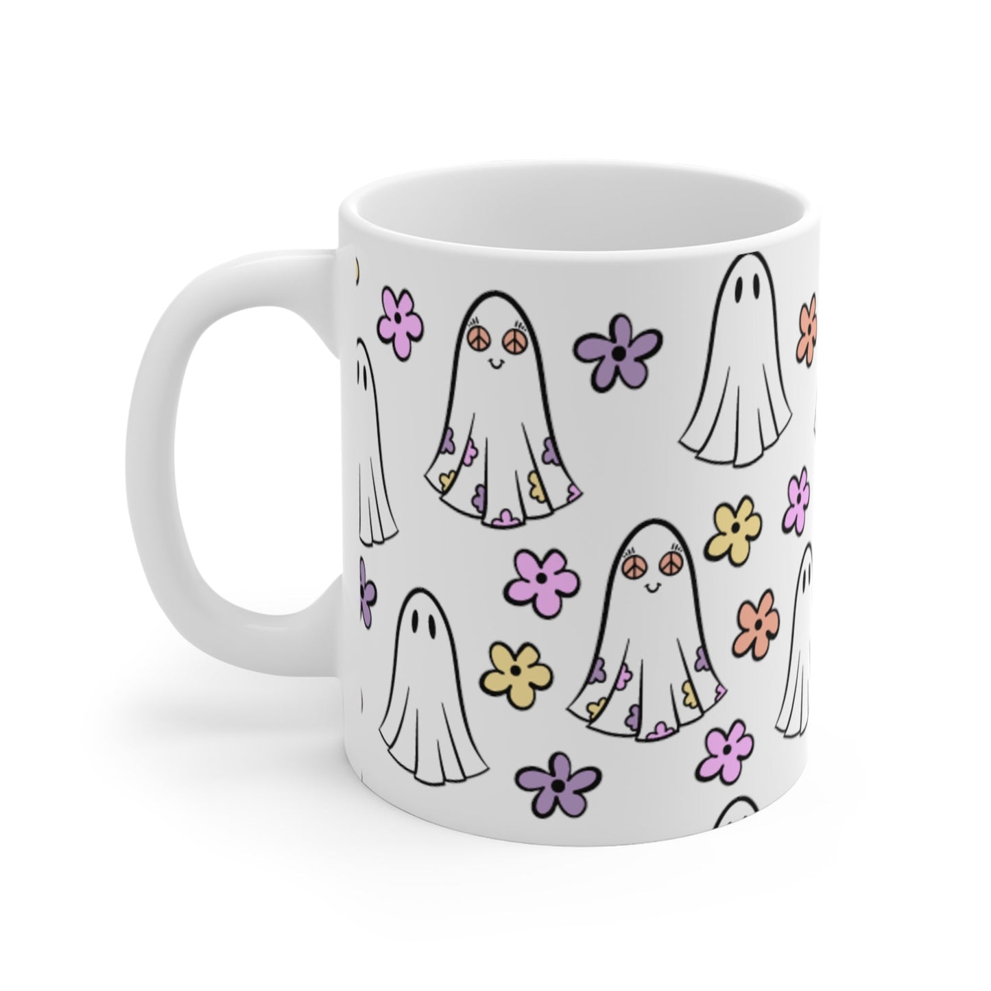 Floral Ghost Design Mug 11oz - Awfullynerdy.co